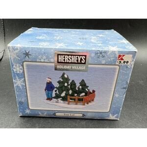 Retro Hershey's Holiday Village Tree Lot Figurine Accessory 2001 Christmas MIB!